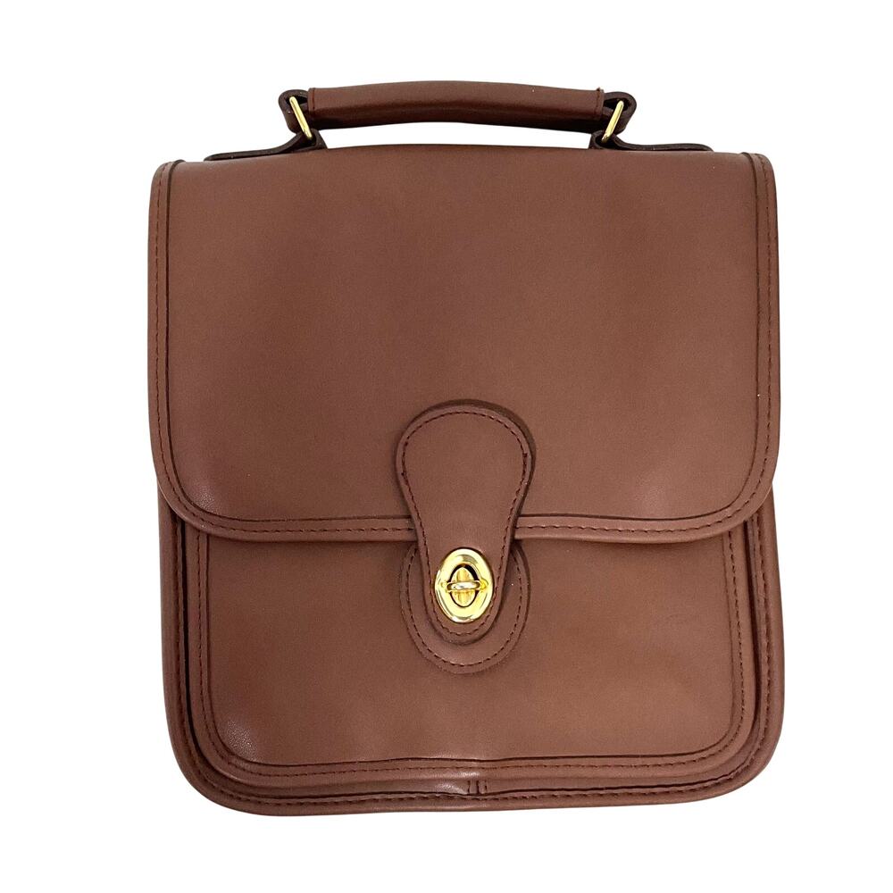 Vintage Brown Leather Satchel Bag: 50s, 60s, 70s
